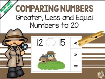 Preview of Greater Than, Less Than, Equal to Comparing Numbers Task Cards #s to 20