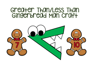 Preview of Greater Than/Less Than Gingerbread Cookie Craft