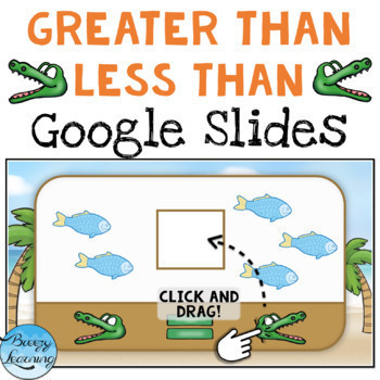 Preview of Greater Than Less Than Google Slides / Comparing Numbers Distance Learning
