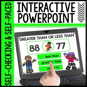 Preview of Greater Than Less than Equal to Powerpoint Self-Checking Interactive Math Game