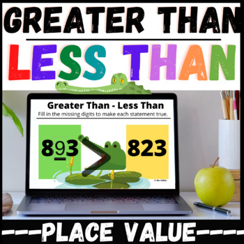 Preview of Greater Than Less Than Place Value Boom Cards ™