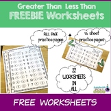 Greater Than Less Than Worksheet FREEBIE