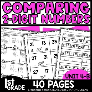 Preview of Greater Than Less Than Comparing Numbers Place Value 1st Grade Math Worksheets