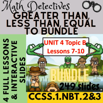 Preview of Greater Than, Less Than, and Equal To Digital Lessons BUNDLE Module 4 Topic B