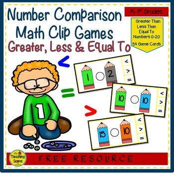 Preview of Number Comparison:  Greater Than, Less Than or Equal To Math Game {FREE}