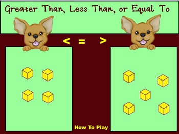 Preview of Greater Than Less Than or Equal To With Base 10 Blocks 1s flip chart Game