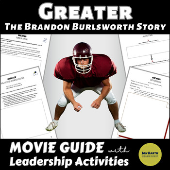 Preview of Greater (The Brandon Burlsworth Story) Movie Guide with Leadership Activities