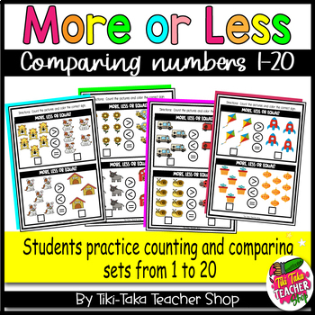Preview of Greater than Less than Equal to 1-20 - More or Less activities - Freebie