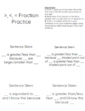 Greater than, Less than, Equal to Fraction Activity