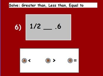 Preview of Basic Math Skill-Greater than Less than; < > = (worksheet included) (POWERPOINT)