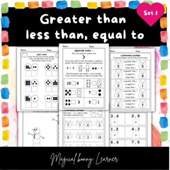 Preview of Greater than less than equal to – Worksheets