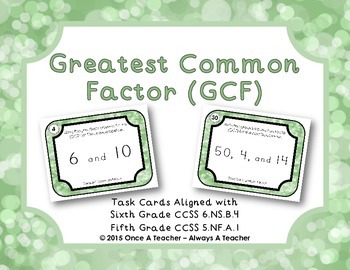 Greatest Common Factor by Once a Teacher Always a Teacher | TpT
