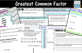 Preview of Greatest Common Factor