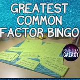 Greatest Common Factor Bingo