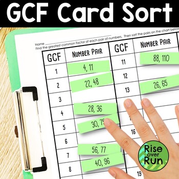 Preview of Greatest Common Factor Card Sort Practice Activity