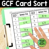 Greatest Common Factor Card Sort Practice Activity