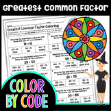 Greatest Common Factor Color By Code | Math Color By Number