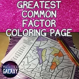Greatest Common Factor Coloring Activity