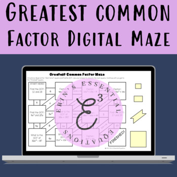 Preview of Greatest Common Factor DIGITAL Maze