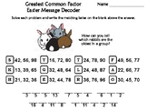 Greatest Common Factor Easter Math Activity: Message Decoder