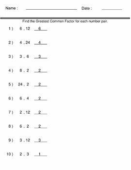 Greatest Common Factor - Fractions Worksheets -Find the Greatest Common ...