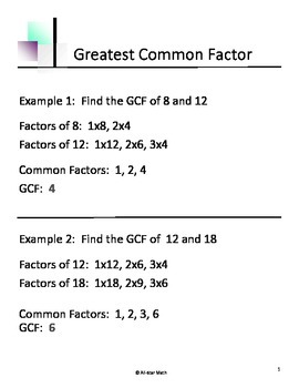 Greatest Common Factor (GCF) by All-Star Math | TPT