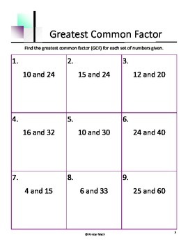 Greatest Common Factor (GCF) by All-Star Math | TPT