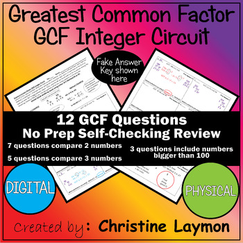 Preview of Greatest Common Factor GCF Integer Circuit