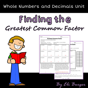 Preview of Greatest Common Factor (GCF) Worksheets