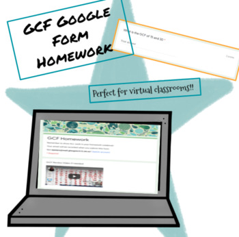 Preview of Greatest Common Factor Google Forms Homework