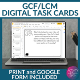 Greatest Common Factor Least Common Multiple Digital Task Cards