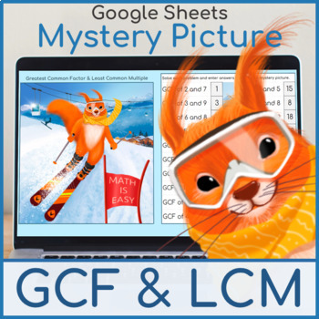 Preview of Greatest Common Factor & Least Common Multiple | Mystery Picture Squirrel