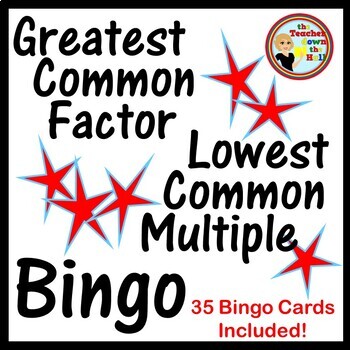 Preview of Greatest Common Factor/ Lowest Common Multiple Bingo w/ Bingo Cards I GCF LCM