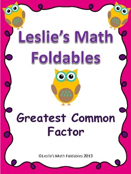 Preview of Greatest Common Factor Math Foldable