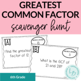 Greatest Common Factor (GCF) Scavenger Hunt
