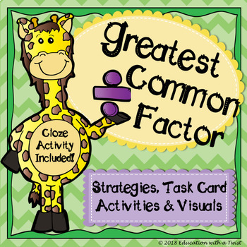 Preview of Greatest Common Factor Step-By-Step: Posters, Interactive Booklet, & Task Cards
