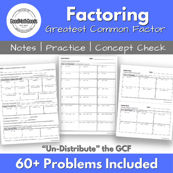 Preview of Greatest Common Factor | Teach Factoring Polynomials (GCF)