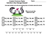 Greatest Common Factor Valentine's Day Math Activity: Mess