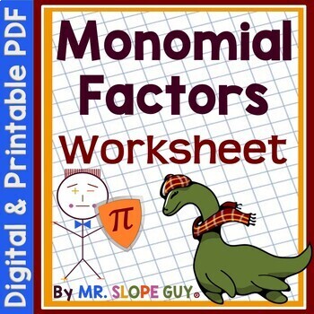 Preview of Factors of Polynomials GCF Worksheet