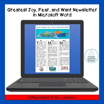 Preview of Greatest Joy, Fear, and Want Newsletter in Microsoft Word