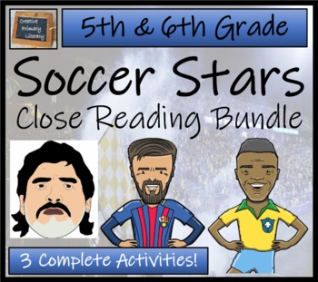 Preview of Greatest Soccer Players Close Reading Comprehension Bundle | 5th & 6th Grade