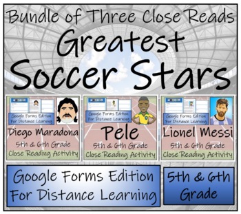 Preview of Soccer Stars Close Reading Activity Bundle Digital & Print | 5th & 6th Grade