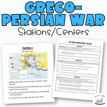 Preview of Greco Persian War Stations Centers - G-Suite and Ready to Print