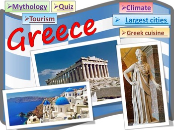 Preview of Greece Greece Mythology Quiz  Geography and History distance learning