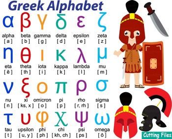 Preview of Greek Alphabet Mathematic symbols Math science Clip Art SVG Cut file abc  -48S