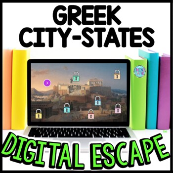 Preview of Greek City States Ancient Greece Interactive DIGITAL Escape Room Reading Puzzles