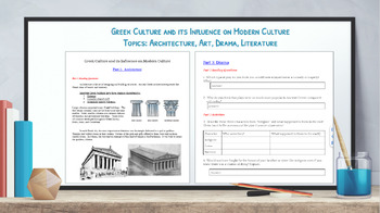 Preview of Greek Culture and its Influence Reading and Activities for Typical Learners