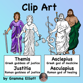 Greek and Roman Gods Clip Art - Asclepius and Themis  Ascu