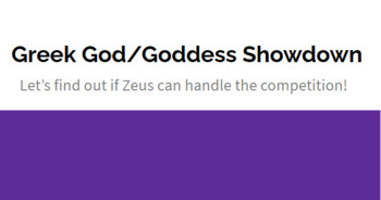 Preview of Greek God/Goddess Showdown!