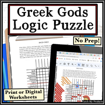 Preview of Greek Mythology Logic Puzzle - Greek Gods